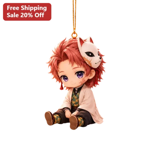 Kyojuro Rengoku Demon Slayer Chibi Ornament Kimetsu no Yaiba Fire Pillar Anime Christmas Gift for Fans