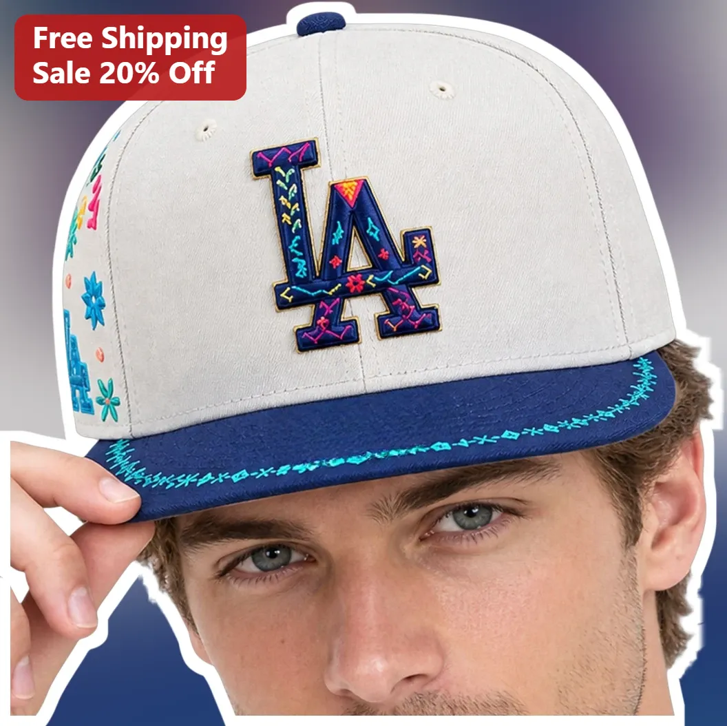 LA Cap Colorful Embroidered Interlocking Logo Baseball Hat for Men Women Streetwear