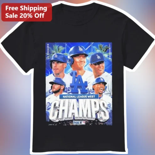 LA Dodgers National League West Champs Graphic Tee for Men Women Baseball Fan Gift