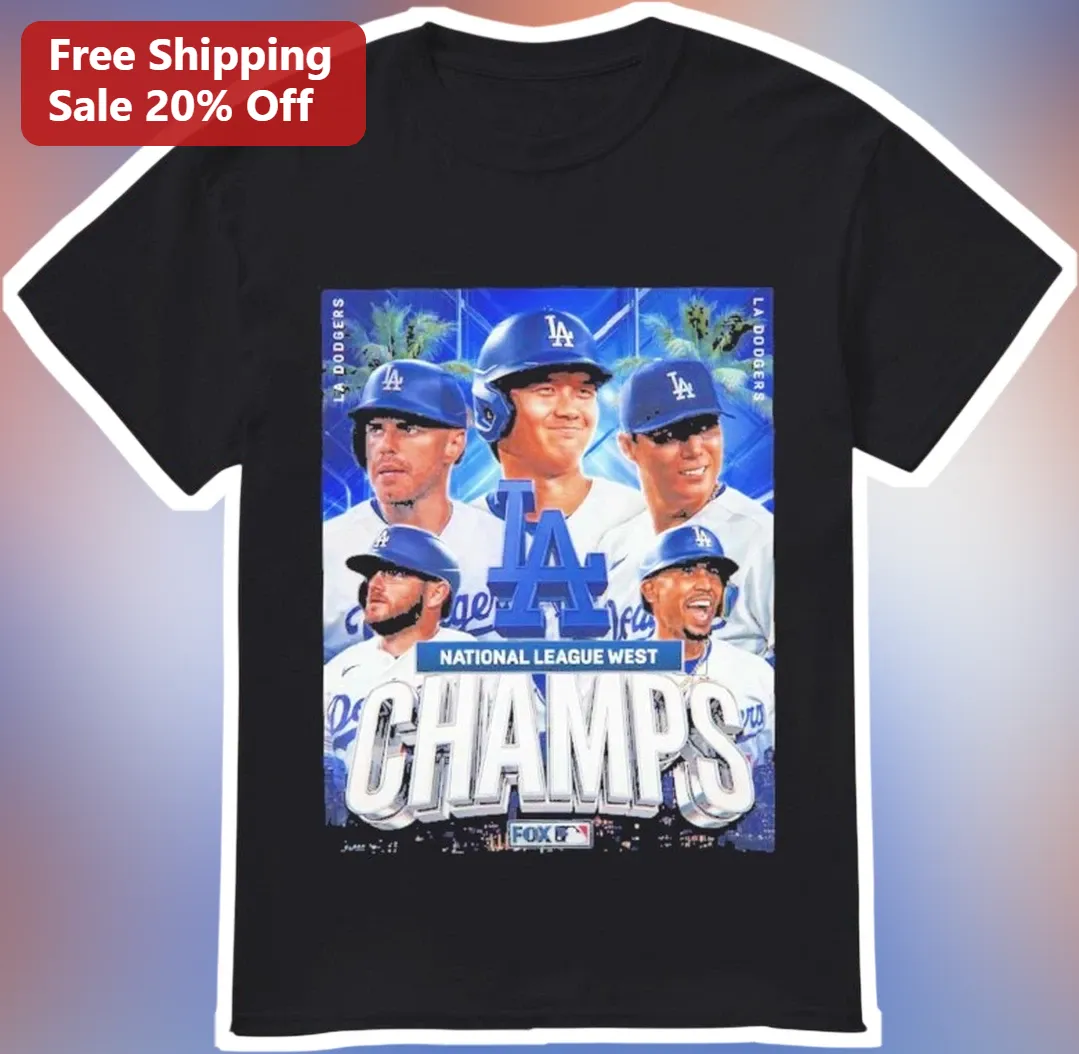 LA Dodgers National League West Champs Graphic Tee for Men Women Baseball Fan Gift