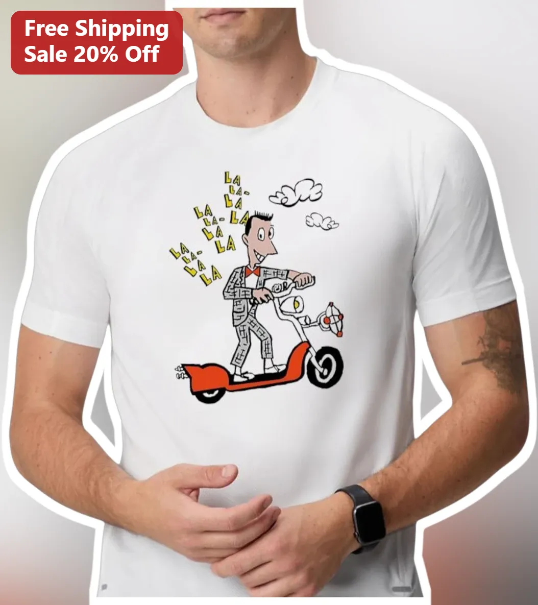 LA LA-LA Retro Cartoon Scooter Graphic Tee