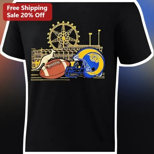 LA Rams Football Kangaroo Santa Monica Pier Tee