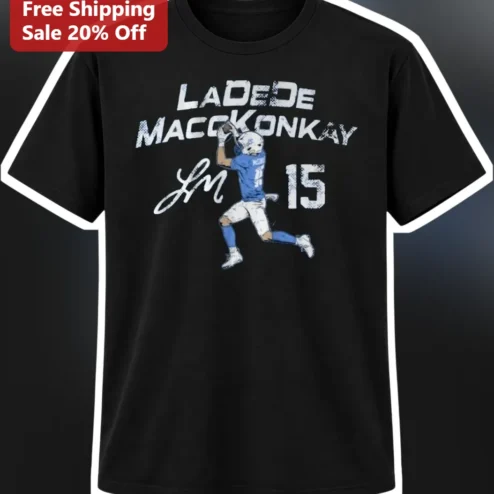 Ladd McConkey Los Angeles Chargers Vintage Distressed Football Player Graphic Tee for Men