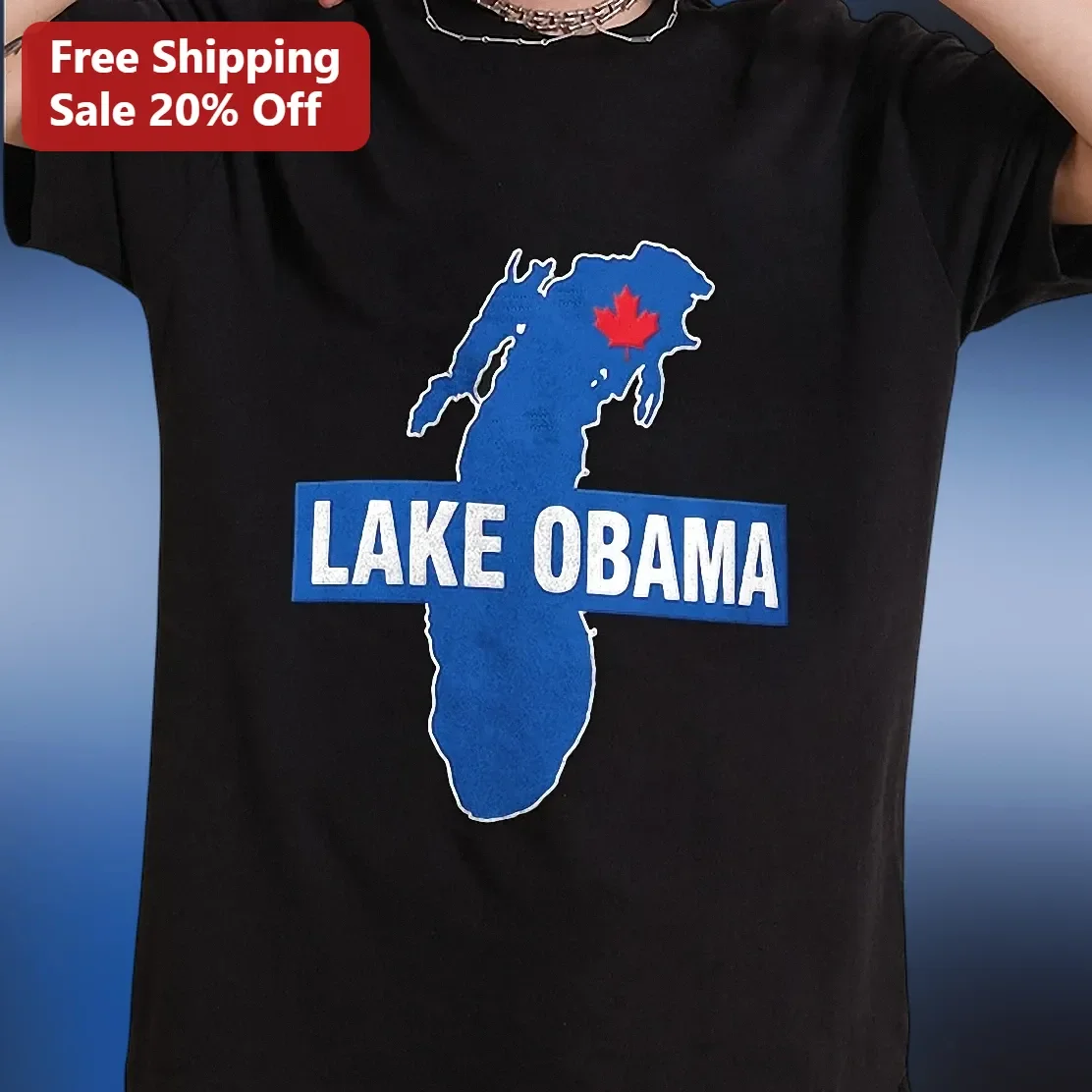 Lake Obama Tee Michigan Political Satire Graphic Shirt Funny Barack Obama Meme Gift