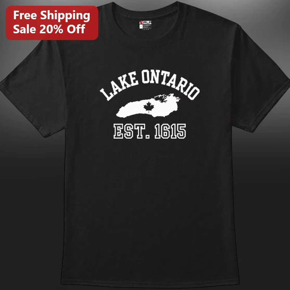 Lake Ontario Est. Tee Vintage Canada Maple Leaf Souvenir Gift for Lake Lovers