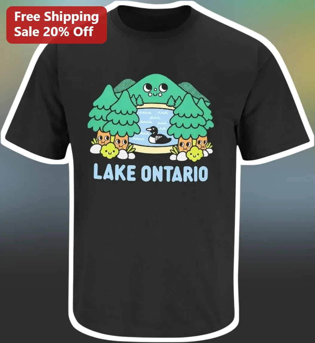Lake Ontario Kawaii Nature Graphic Tee Cute Camping Gift for Women Men
