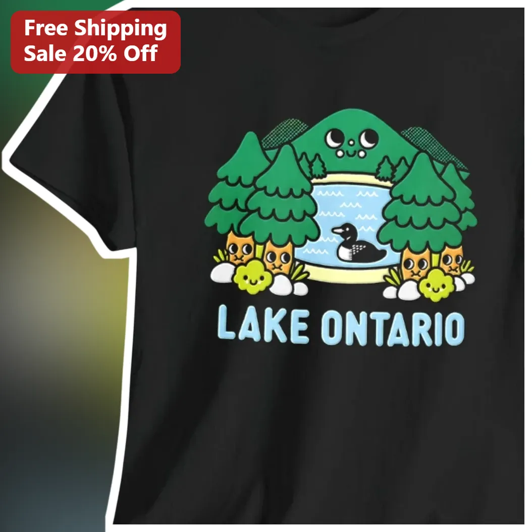 Lake Ontario Kawaii Nature Graphic Tee Cute Canadian Souvenir Gift for Men Women