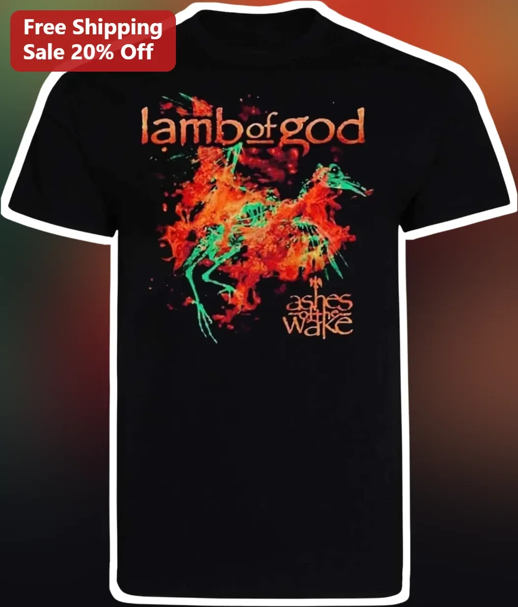 Lamb of God Ashes of the Wake Tee Heavy Metal Band Merch Graphic T-Shirt