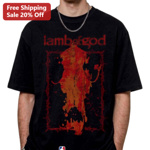 Lamb of God Tee Heavy Metal Band Graphic T-Shirt Vintage Rock Tour Concert Merch