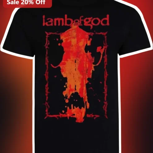 Lamb of God Tee Skull Graphic Heavy Metal Band Shirt for Men