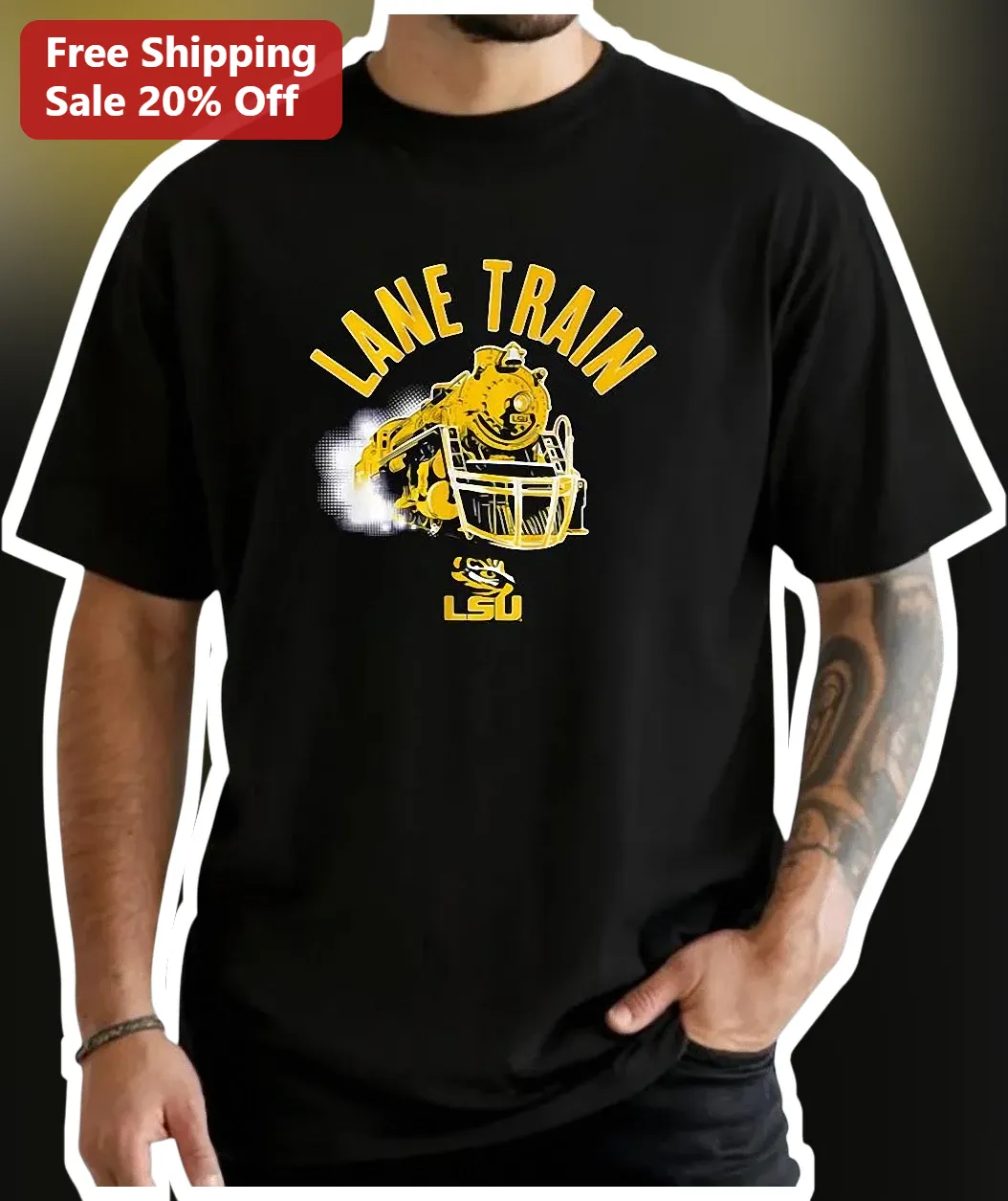 Lane Train LSU Tigers Graphic Tee All Aboard Baton Rouge Football Fan Shirt