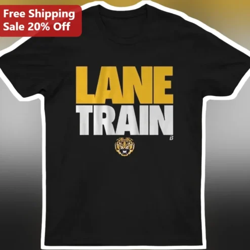 Lane Train Tee LSU Javelina Fan Game Day Apparel Black Cotton Shirt