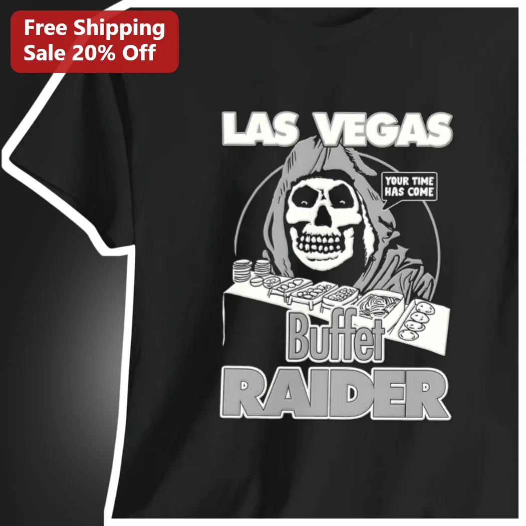Las Vegas Buffet Raider Grim Reaper Tee Funny Gambling Parody Shirt for Men Women