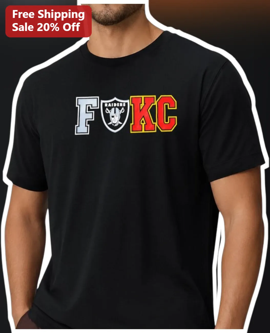 Las Vegas Raiders Logo F KC Tee Kansas City Chiefs Rivalry Funny NFL Football Shirt