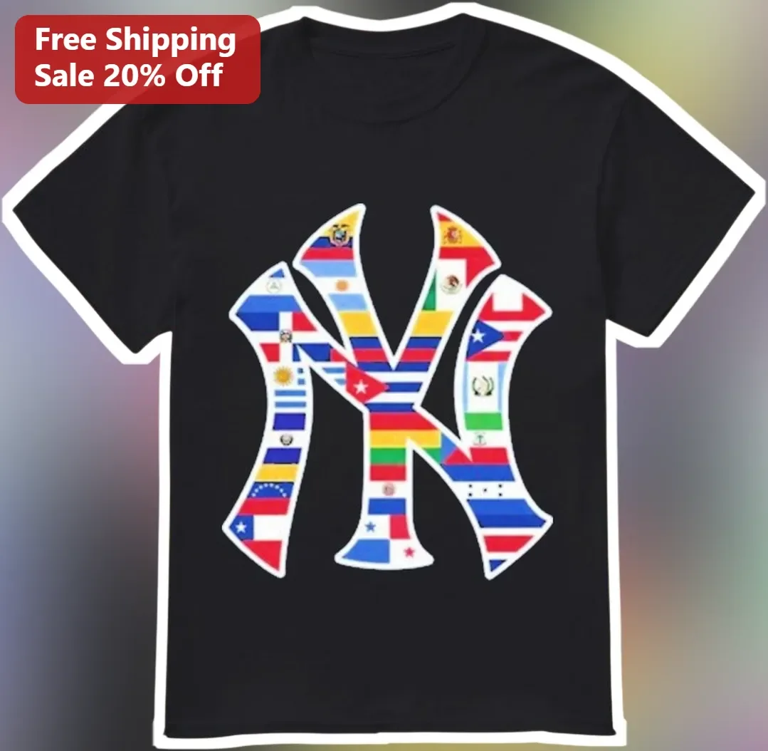 Latin Flags NY Logo Tee Hispanic Baseball Fan Latino Pride Gift