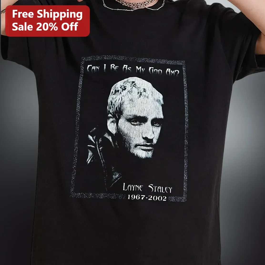 Layne Staley Can I Be As My God Am Tribute Graphic Tee