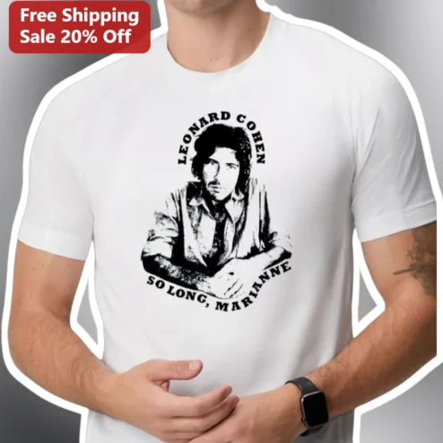 Leonard Cohen So Long Marianne Graphic Tee Vintage Folk Rock Music Fan Gift