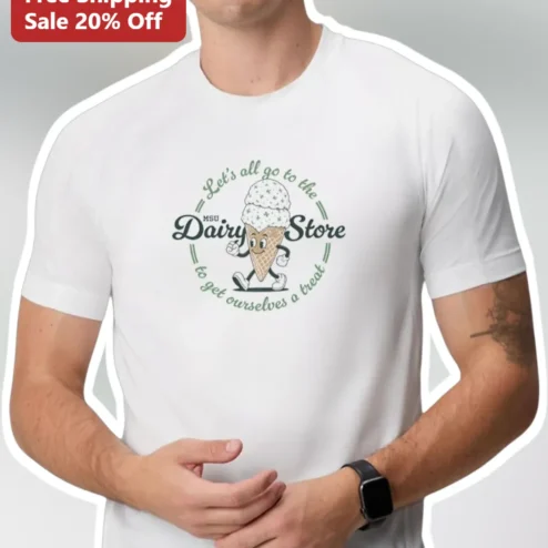 Let's All Go To The Dairy Store To Get Ourselves A Treat Retro MSU Ice Cream Cone Tee