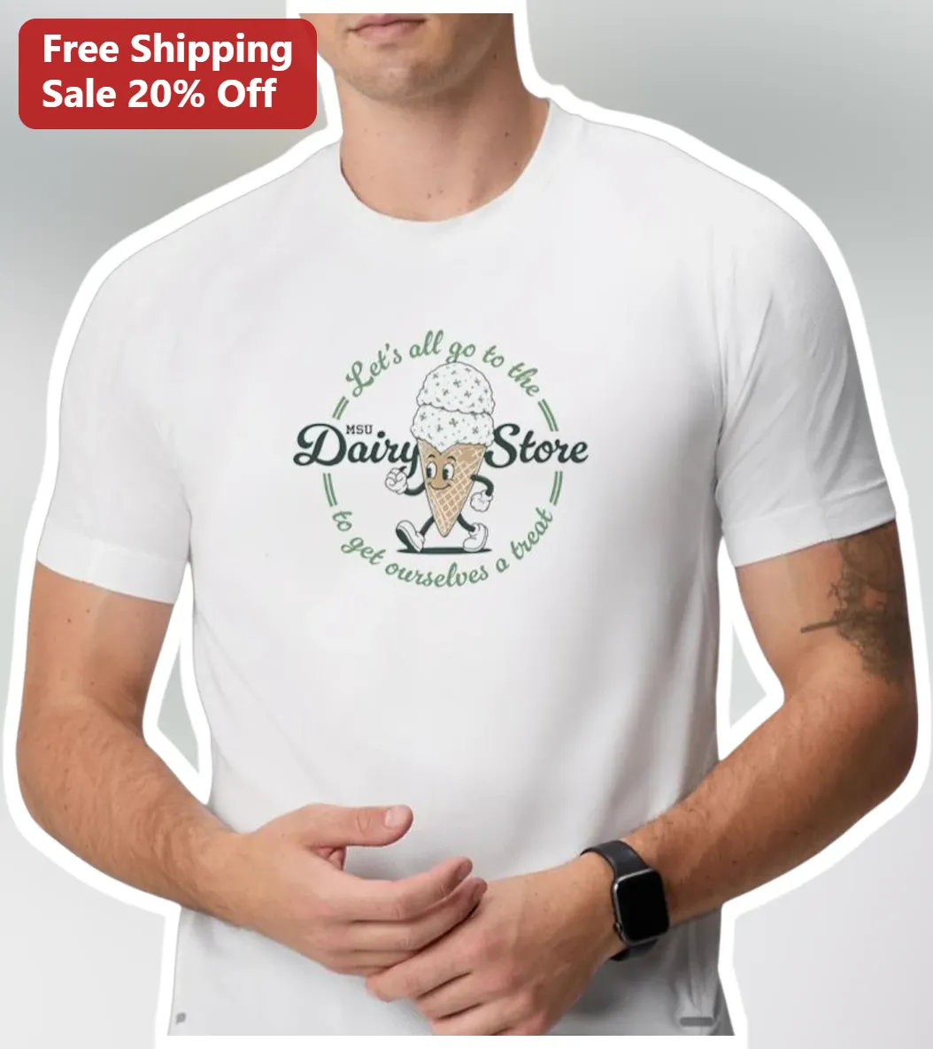 Let's All Go To The Dairy Store To Get Ourselves A Treat Retro MSU Ice Cream Cone Tee