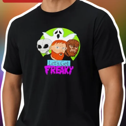 Let's Get FREAKY Ed Sheeran Alien Ghost Bigfoot Graphic Tee Funny Halloween Pop Culture Shirt