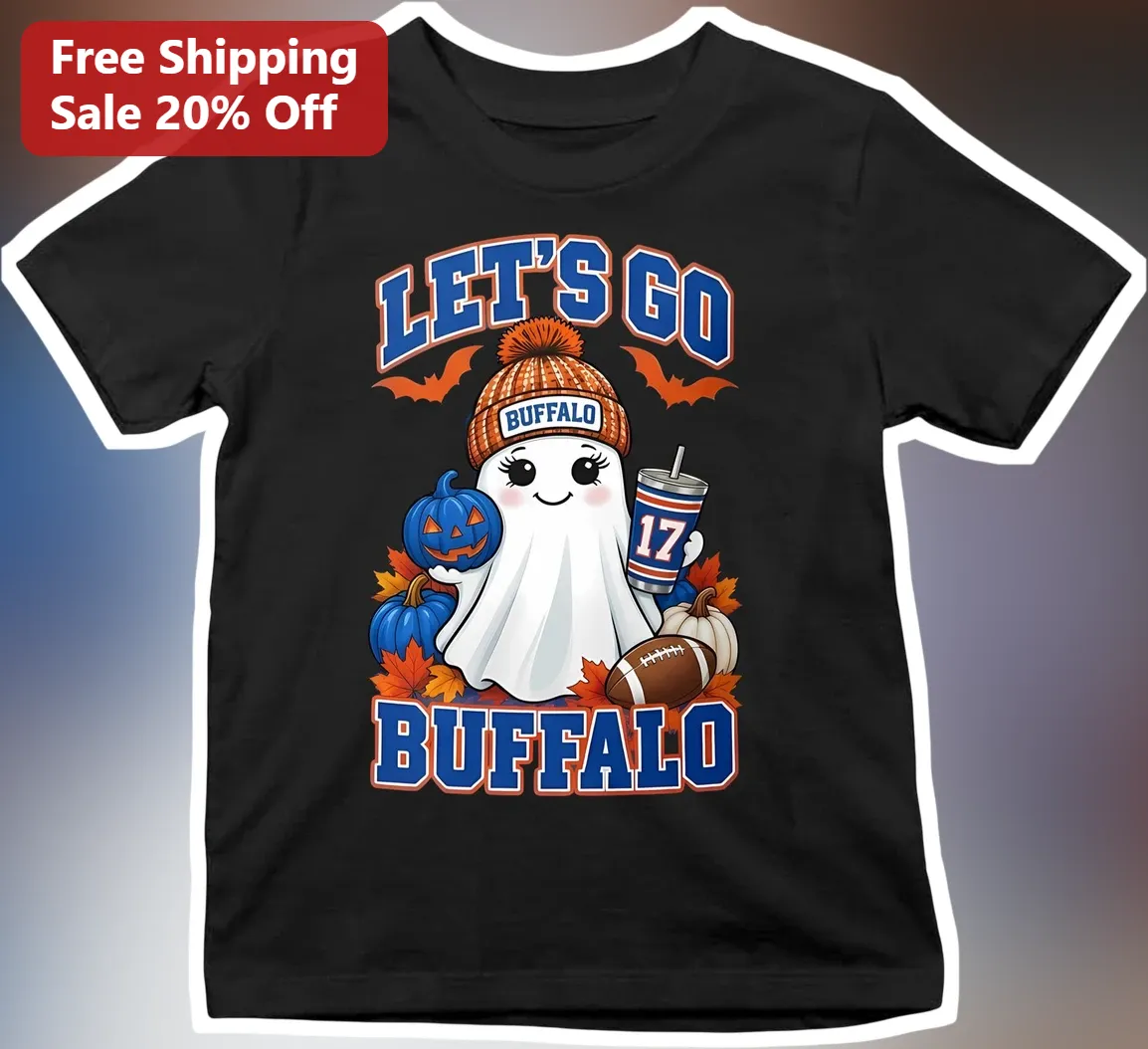 Let's Go Buffalo Halloween Ghost Tee Cute Bills Fan Fall Football Shirt