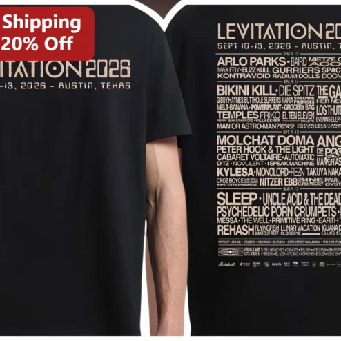LEVITATION 2026 Austin Psych Fest Lineup Graphic Tee