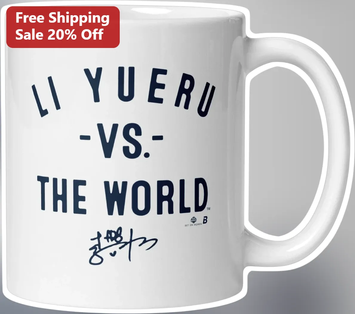 Li Yueru Vs The World Mug WNBA Dallas Wings Fan Gift Basketball Player Signature Ceramic Coffee Cup