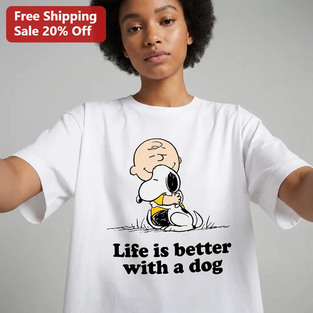 Life Is Better With A Dog Charlie Brown And Snoopy Tee, Gift For Dog Lovers