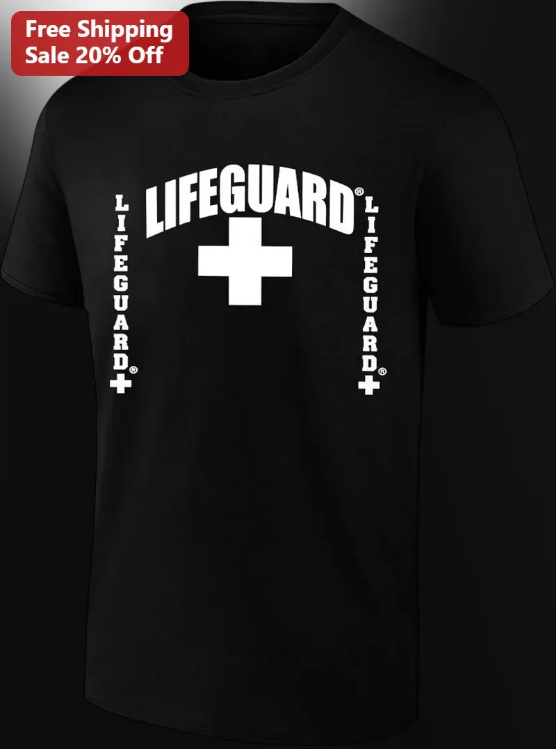 Lifeguard Tee Medical Cross Graphic Shirt for Men Women Beach Patrol Uniform Gift
