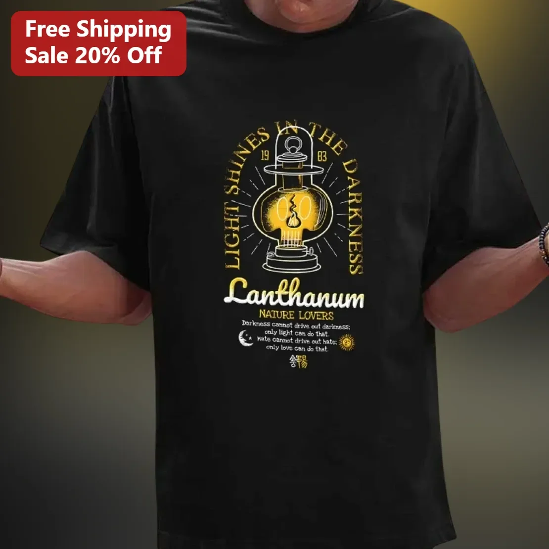 Light Shines In The Darkness Vintage Lantern Graphic Tee