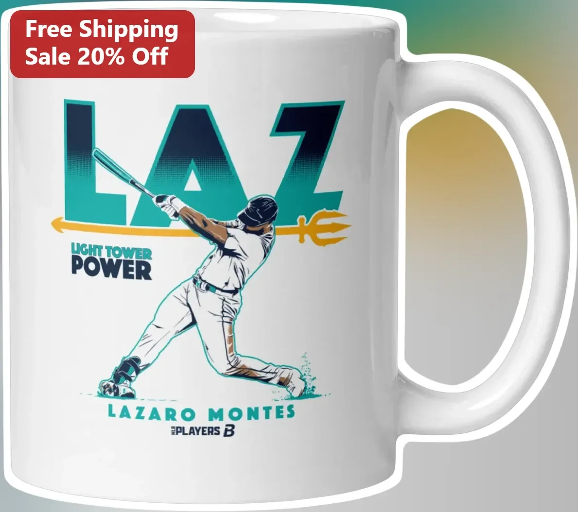 Light Tower Power Baseball Mug Seattle Mariners Fan Gift Lazaro Montes