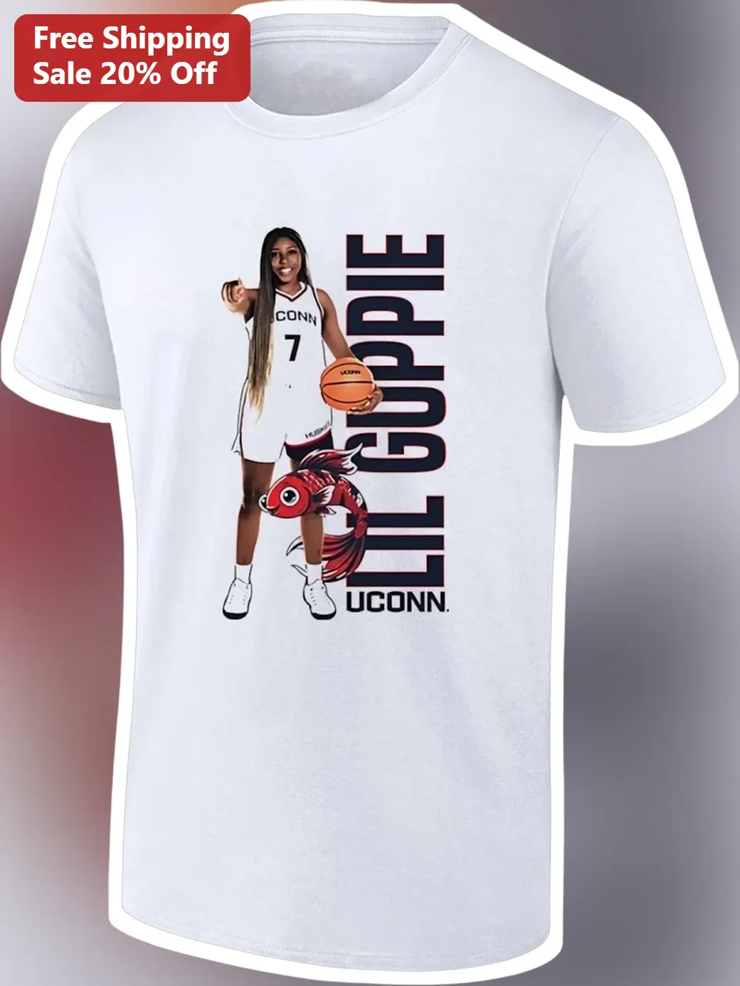 Lil Guppie Azzi Fudd UConn Huskies Basketball Graphic Tee
