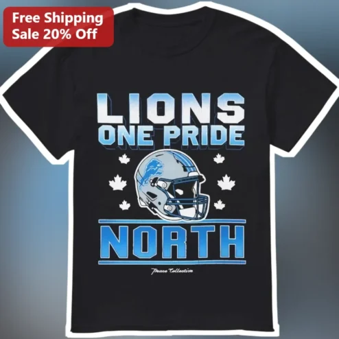 Lions One Pride North Tee Detroit Lions Fan Apparel NFC North Football Gift