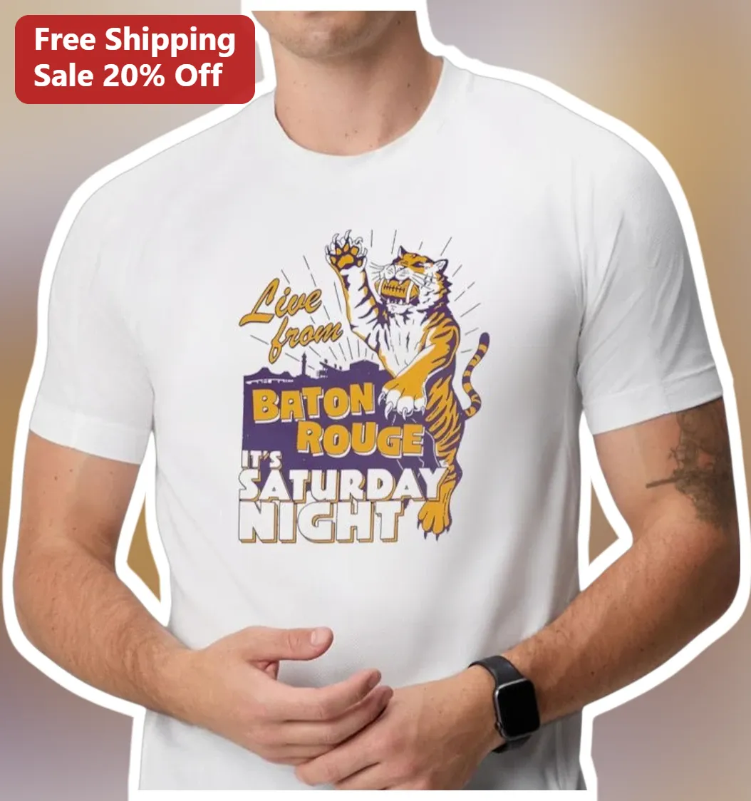 Live from Baton Rouge It's Saturday Night Vintage LSU Tigers Football Graphic Tee