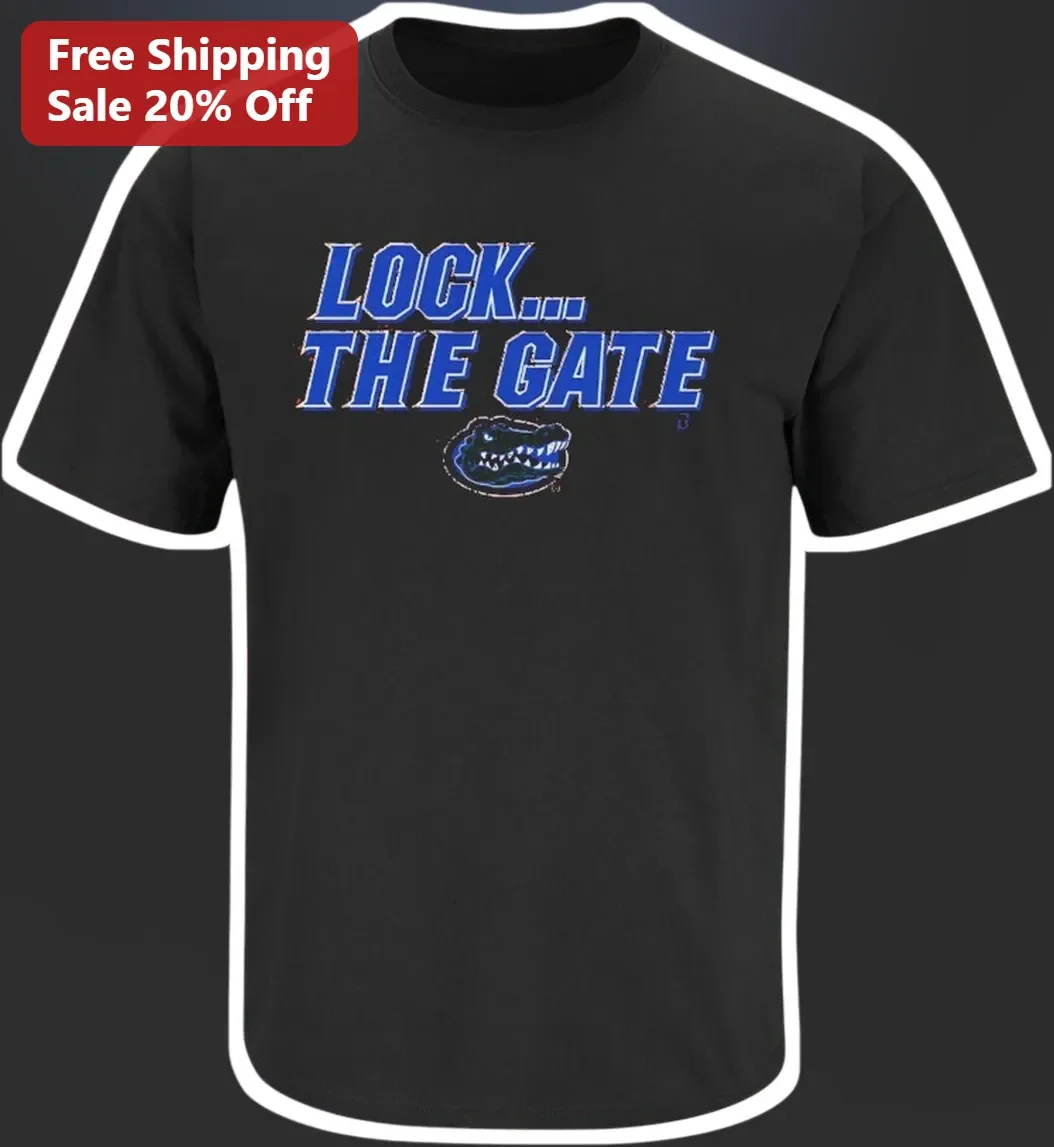 Lock The Gate Florida Gators Fan Tee Collegiate Alligator Graphic Shirt