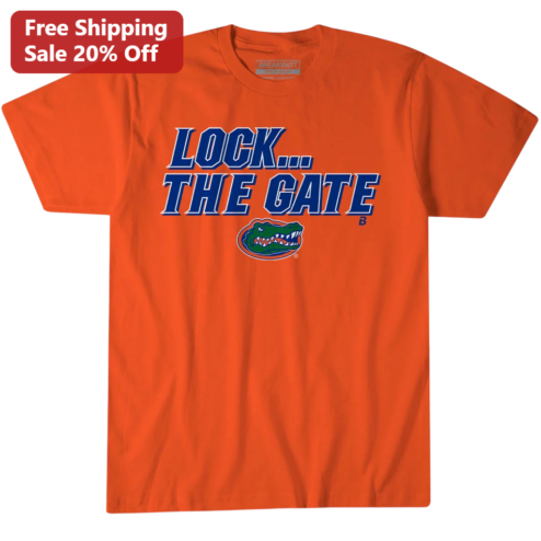 Lock The Gate Florida Gators Tee College Football Game Day Graphic T-Shirt for Sports Fans