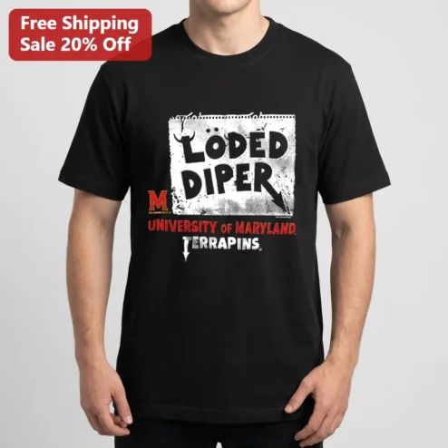 Loded Diper University of Maryland Terrapins Tee Funny Diary of a Wimpy Kid Rodrick Heffley Band Gameday Gift