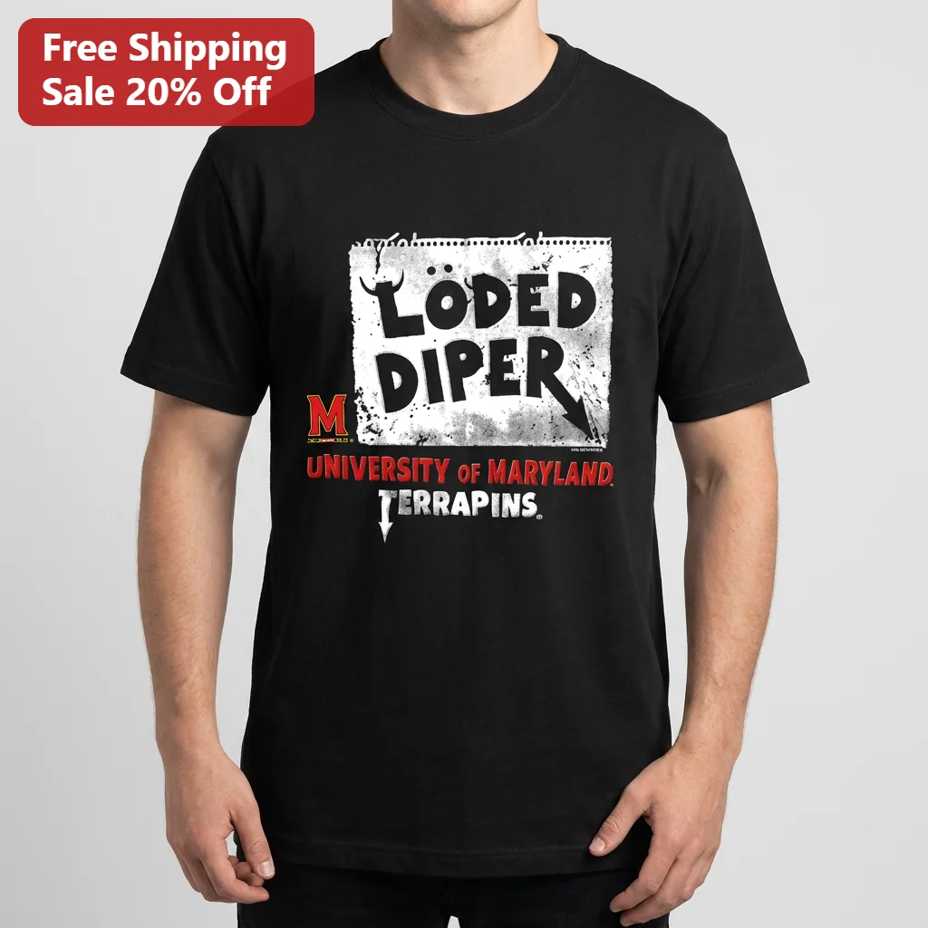 Loded Diper University of Maryland Terrapins Tee Funny Diary of a Wimpy Kid Rodrick Heffley Band Gameday Gift