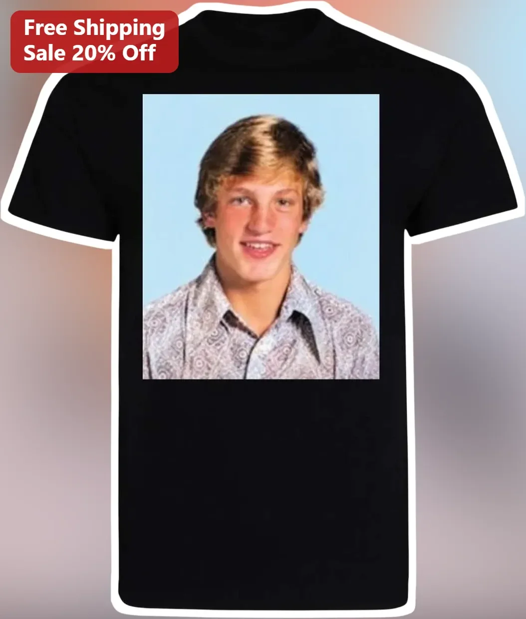 Logan Lerman Retro Graphic Tee Actor Portrait Vintage Style Unisex Cotton Shirt