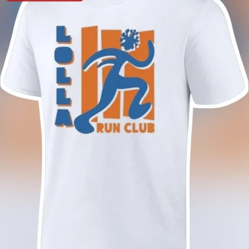 Lolla Run Club Tee Retro Vintage Music Festival Graphic T-Shirt