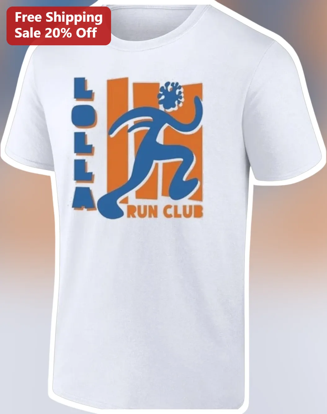 Lolla Run Club Tee Retro Vintage Music Festival Graphic T-Shirt
