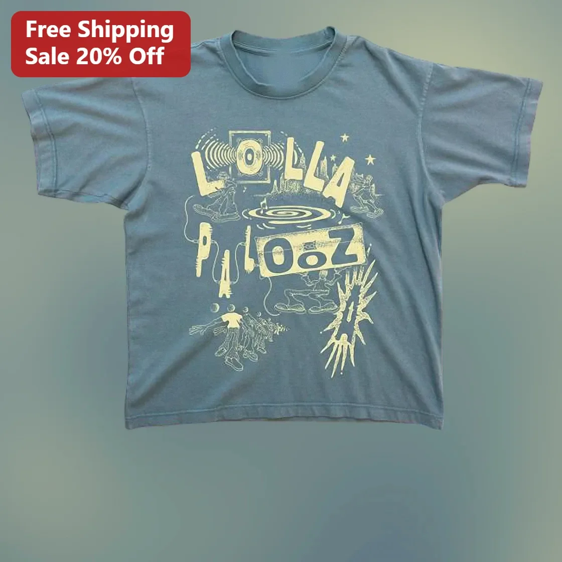 Lollapalooza Vintage Music Festival Graphic Tee For Men Women
