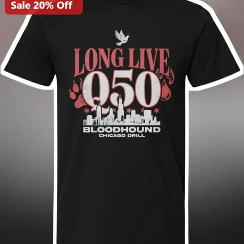 Long Live Q50 BloodHound Chicago Drill Tee King Von Fan Gift