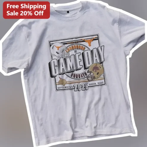 Longhorns At Cougars Game Day Tee College Football Fan Shirt Vintage Retro Apparel