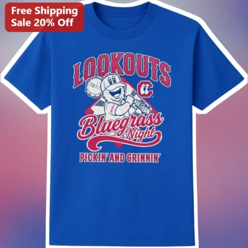 LOOKOUTS Bluegrass Night Pickin' And Grinnin' Tee Georgia Lookouts Banjo Graphic Shirt