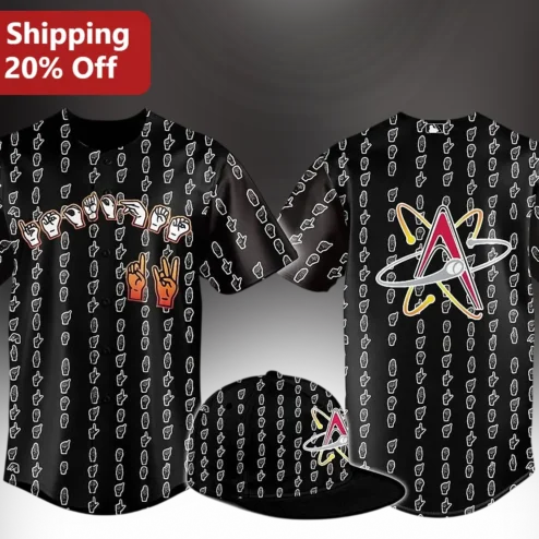 Los Angeles Angels ASL Jersey Black Baseball Shirt with Sign Language Hands and Halo Design