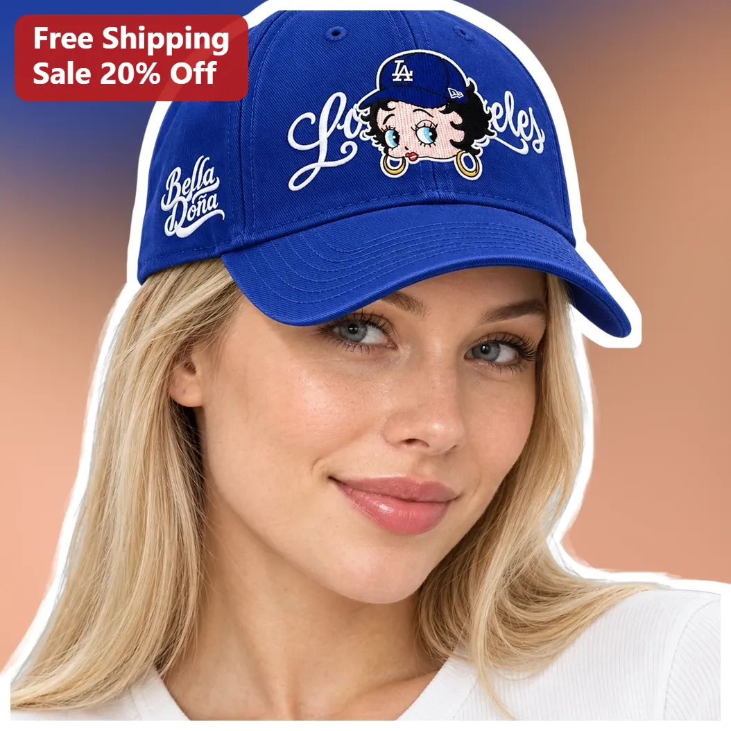 Los Angeles Cap Betty Boop LA Dodgers Vintage Cartoon Baseball Hat for Women