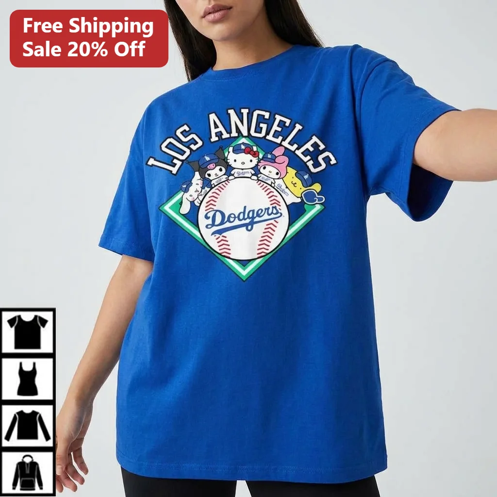 Los Angeles Dodgers Tee Hello Kitty And Friends Sanrio Baseball Shirt, Kawaii Kuromi My Melody Fan Gift