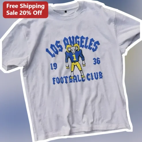 Los Angeles Football Club Vintage Ram Mascot Graphic Tee Retro Soccer Fan Shirt