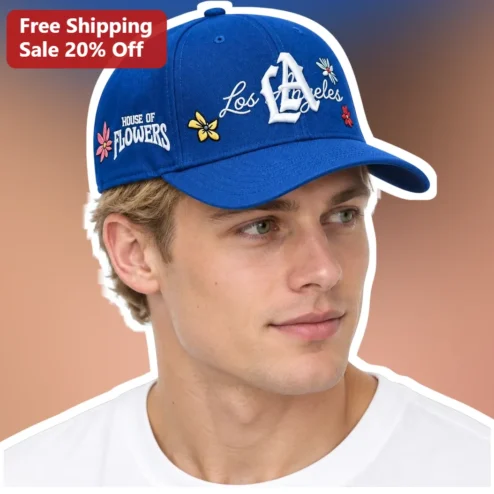 Los Angeles House of Flowers Cap Floral Embroidered LA Baseball Hat